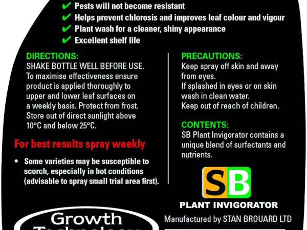 SB Plant Invigorator and Bug Killer 500ml - back